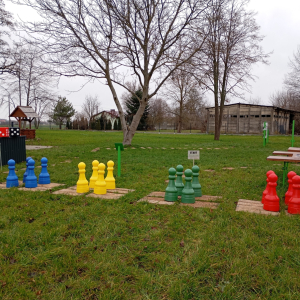 Na zdjęciu pionki do gry są ustawione na polach planszy, gotowe do kolejnych ruchów.