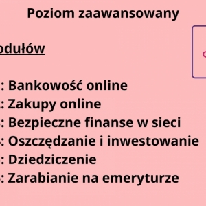 moduły, różowe tło, świnka, tekst